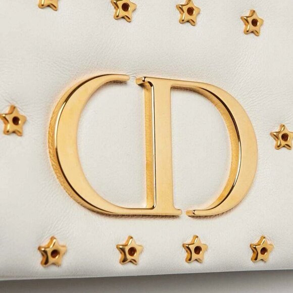 Christian Dior Latte Macrocannage Star Quilted Calfskin Leather Mini Caro Bag - Picture 4 of 12